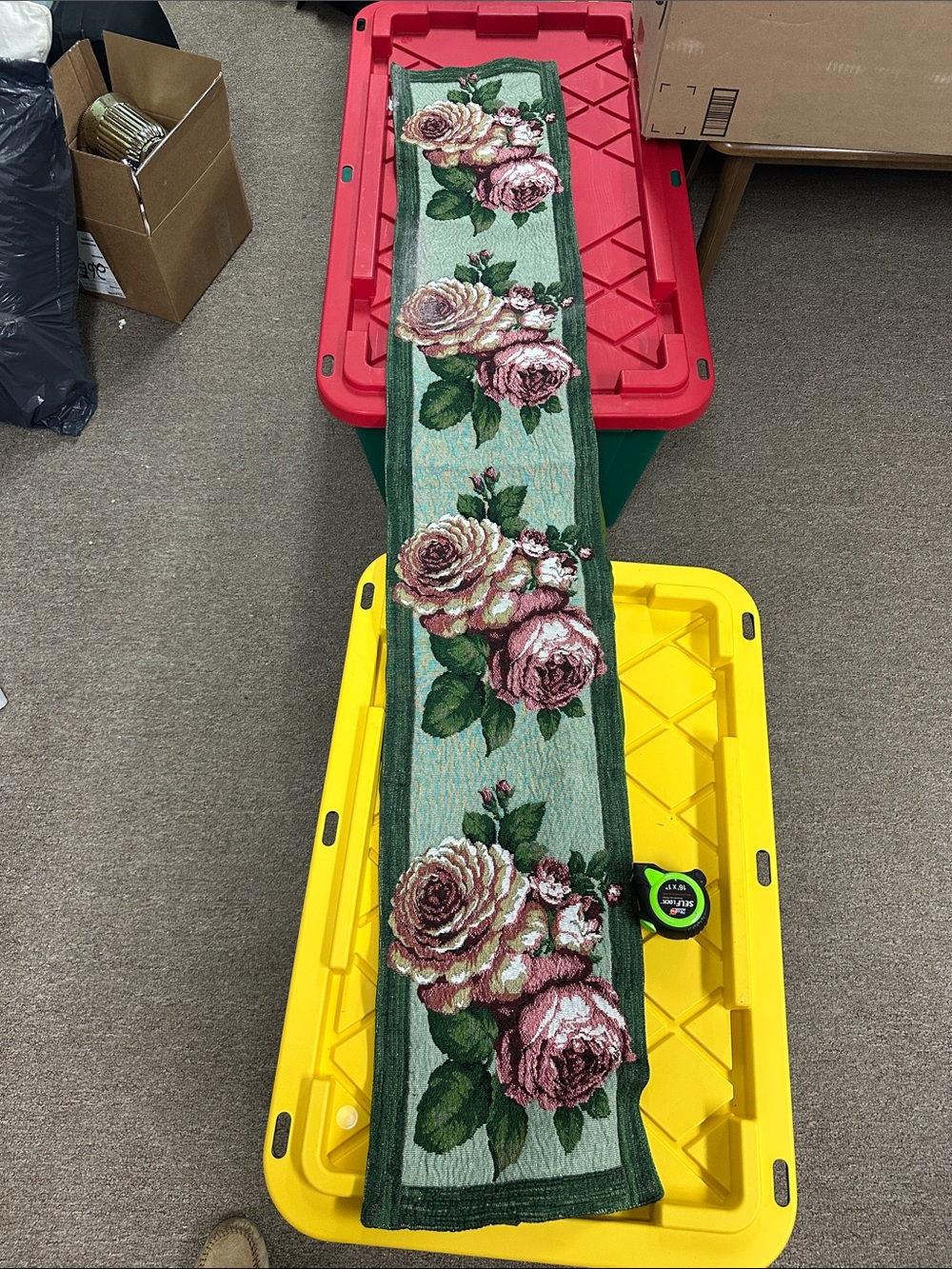 Rose Embroidered Table Runner